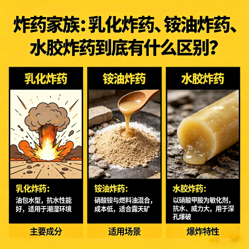 大连炸药家族：乳化炸药、铵油炸药、水胶炸药到底有什么区别？